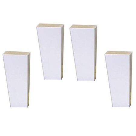 TONZN Massivholz-Möbelbeine, Holzsofa-Stützfüße X4, quadratische DIY-Schrank-TV-Schrank-Ersatzbeine, Holzhalterungen, Hardware-Zubehör mit Schrauben (weiß 6 cm)
