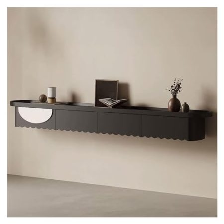 EzhEat TV Lowboard Hängend Wandhängender moderner schwebender TV-Schrank, wandmontiertes Entertainment-Center mit Schubladen, Schränken und offenen Regalen mit herunterklappbaren Türen TV-Schrank