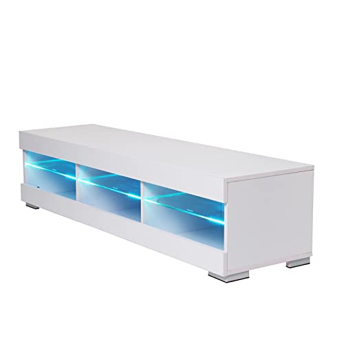 FCYNNV TV Schrank Fernsehtische Kleine Familie LED Wohnzimmer TV Schrank Einfache High Light TV Schrank Einfache Wohnzimmermöbel