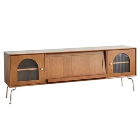 HOLGVE TV Schrank, 47,2-Zoll-Fernsehtisch Aus Massivholz, Mit Hochklappbarer Tür Und 2 Schränken, Medienschrank, Kleiner TV-Schrank, TV-Ständer for Wohnzimmer Und Schlafzimmer