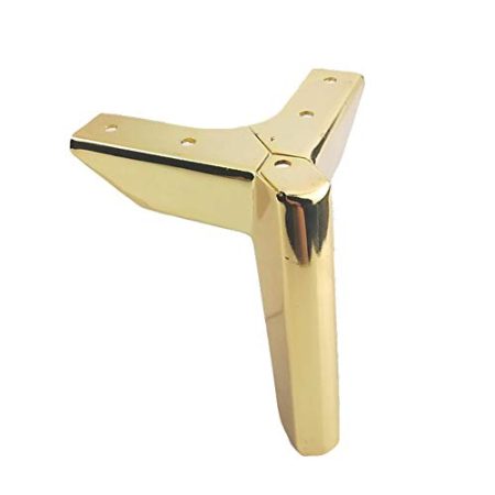 TONZN Metallmöbelbeine X4, Stützfüße aus Eisen – Ersatzbeine – 12 cm, geeignet für TV-Schränke – Schränke – Esstisch – Schränke, DIY-Zubehör, mit Schrauben (Gold)