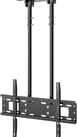 ININOSNP Verstellbarer TV-Ständer zur Deckenmontage, 2-Pfosten-TV-Ständer for einen einzelnen Bildschirm, neigbarer TV-Ständer for 40-85-Zoll-Fernseher, Deckenständer