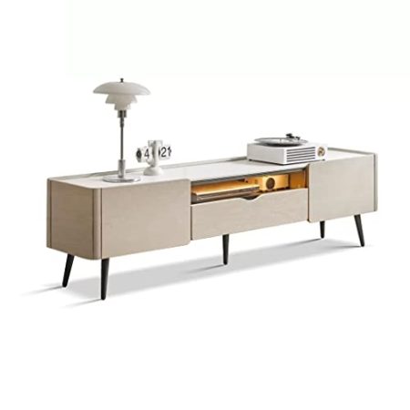 ARINAL TV-Schrank TV-Schrank mit Schubladen und offenen Regalen, Moderne, minimalistische Wohnzimmer-Entertainment-Media-Center-Konsole Unterhaltungszentrum (Color : L-200cm)
