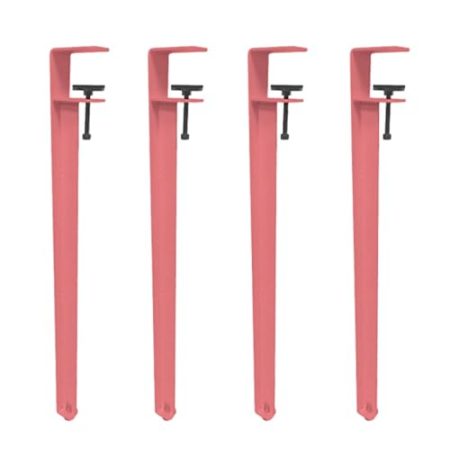 Verstellbare rosa F-förmige Beine, 4 Stück, für Couchtisch oder Werkbank, einfache Installation ohne Bohren, 71 cm Größe, stilvolle und stabile Beine für moderne Möbel.