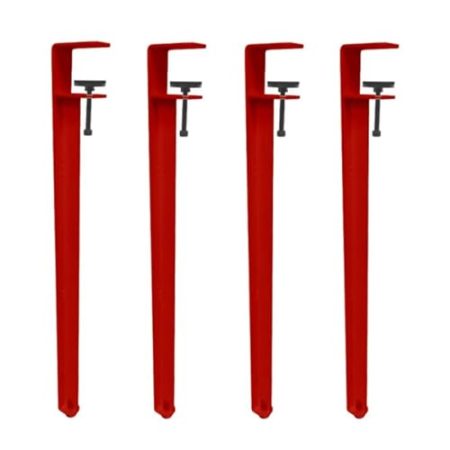 Verstellbare rote Couchtisch-Werkbankbeine, 4 Stück, Klemmen auf F-förmigen Beinen, einfache Montage, ohne Bohren, 71 cm Größe