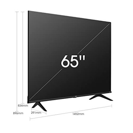 Hisense 65A6GG 164cm (65 Zoll) Fernseher, 4K UHD, HDR, Dolby Vision, Triple Tuner DVB-C/S/ S2/ T/ T2, Smart-TV, Bluetooth, WiFi, Alexa Built-In, DTS Virtual X,Hotel Mode, Schwarz [2022 ]