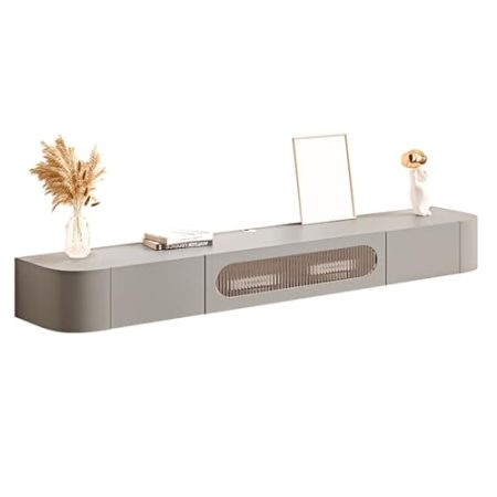 TV Schrank Schwebender TV-Schrank mit Schubladen und Tür, an der Wand montierte Medienkonsole aus Holz, modernes Entertainment-Center, TV-Aufbewahrungsständer für das Wohnzimmer, Tischablage für unter