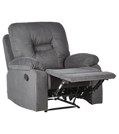 Fernsehsessel mit Liegefunktion Stoff dunkelgrau manuell verstellbar Bergen II