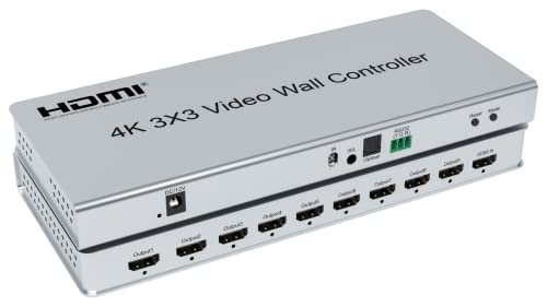 XYKJOBC 4K 3x3 Video Wall Controller 1X3 1X4 2x3 2X4 3x4 4x4 4X2 HDMI TV Video Wall Controller 9 Kanäle Multi - Splice Processor mit RS232