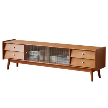 HOLGVE Tv-Schrank Holz, 59 Zoll Mit Aufbewahrungs-Fernsehtisch, Komplett Verpackte Lieferung, Fernsehschrank Mit Türen, Tv Board for Das Wohnen Mit Schubladen