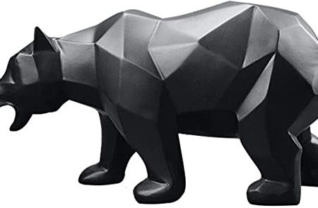 ANAART Walking Black Bears Statuen Moderne geometrische Tierfiguren aus Kunstharz Heimdekoration Zubehör