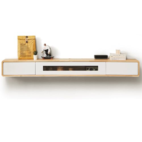TV Schrank Schwebendes TV-Regal, an der Wand montierte Medienkonsole, Router-DVD-Regale, für Kabelbox/Player/Spielekonsole, Streaming-Mediengeräte (Farbe: A)