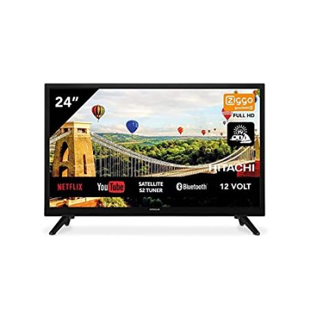 Hitachi 24HE2202 24 Zoll 61cm Smart AndroidTV WiFi Bluetooth HD LED DVB-S2/C/T2 - [12 und 220 Volt Betrieb möglich - ideal auch fürs Camping]
