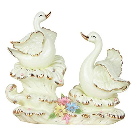 wlsdhjfo SkulpturenMODERNE KREATIVE Keramik-Schwan-Verzierungen HOCHZEITSGESCHENKE Wohnzimmer TV-Schrank Handwerk Dekoration Hotel BÜRO Desktop ZUBEHÖR Art