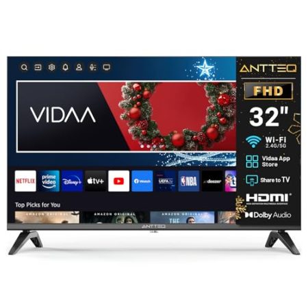 Antteq L32-AVF3N1 Fernseher 32 Zoll (81 cm) Smart TV,FHD,Triple Tuner(DVB-T2/S2/C),App Store,Netflix,Prime Video,DAZN,UVM,WiFi,Hotelmodus,2024