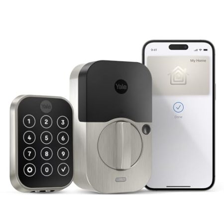Yale Assure Lock 2 Plus (neu) mit Apple Home Schlüsseln (zum Öffnen) und WLAN, satiniertes Nickel