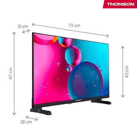 Thomson 32'' (80 cm) HD – LED Fire TV – Alexa-Sprachsteuerung, AirPlay-Unterstützung, Triple Tuner, Bluetooth, HDMI, USB-Anschlüsse, AV IN und CI+ – 32HF2S34 – 2024