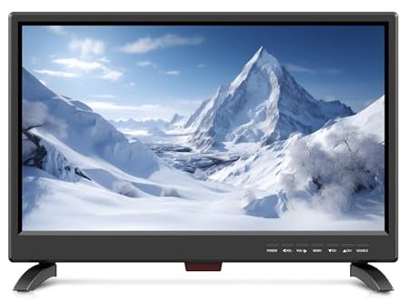 ZOSHING TV 19 Zoll Fernseher,IPS HD 1080p TV-Bildschirm with Digital Tuner T2 Freeview,Small TV with HDMI, USB, RCA, VGA Input,AC/12v-Autokabel,for Bedroom,Caravan