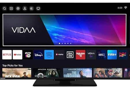 Toshiba 43 Zoll VIDAA TV Fernseher (4K UHD Smart TV, HDR Dolby Vision, Triple-Tuner, Bluetooth, Dolby Audio) 43UV3463DAW