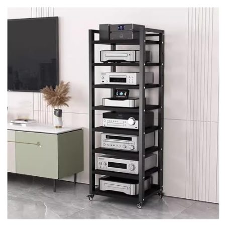 audio rack hifi regal 7 8 6 5 Etagen Stereo-Komponenten-Rack/Schrank, Hochwertiger Audio-Video-Medienständer Mit Verstellbarem Regal, Rollendes Regal Für Stereokomponenten Für Wohnzimmer/Haus/Büro ( C