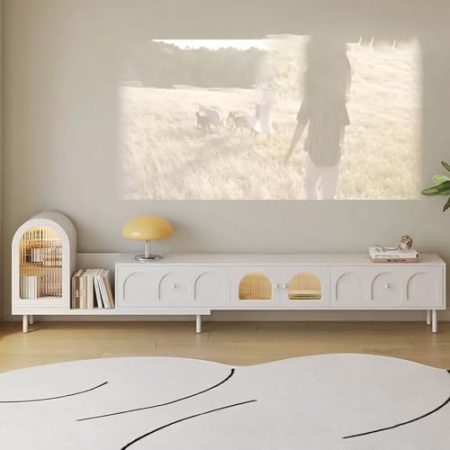 HOLGVE Ausziehbarer TV Schrank, Fernsehtisch, Fernsehschrank, Tv Board, TV Sideboard mit Schubladen und Lagerschränken,TV Lowboard mit Drahtloch, für Schlafzimmer Wohnzimmer(160cm/62.9in)