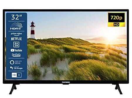 TELEFUNKEN XH32SN550S 32 Zoll Fernseher/Smart TV (HD Ready, HDR, Triple-Tuner) - Inkl. 6 Monate HD+ [2023], Schwarz