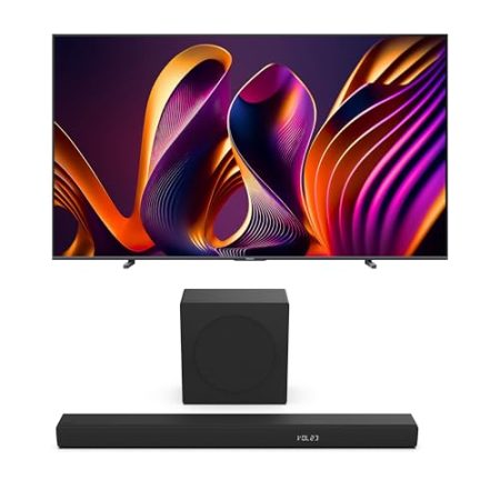 Hisense Bundle of 100E77NQ Pro 254cm (100 Zoll) Fernseher, 4K UHD, QLED, Smart TV, Total HDR, Dolby Vision IQ Atmos, 144Hz (VRR), HDMI 2.1, Game Mode PRO, Triple Tuner HS3100 3.1