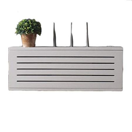 Wandregal aus Holz für WLAN-Router und TV-Zubehör, ohne Bohren (65 cm)