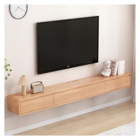 Generisch (de:Schwebendes TV-Möbel, wandmontierter TV-Schrank mit Tür, modernes Entertainment-Medienkonsolen-Center, große TV-Bank mit Stauraum für Wohnzimmer und Büro, bietet Platz für Fernseher b