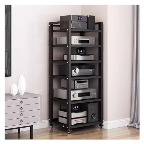 6-stufige Stereo-Ständer, Komponenten-Audio-Video-Rack, Home-Office-Wohnzimmer-Verstärker, DVD-CD-Player, TV-Zubehör, Receiver, Spiel, AV-Medien-Aufbewahrungsregal, Eck-Entertainment-Center-