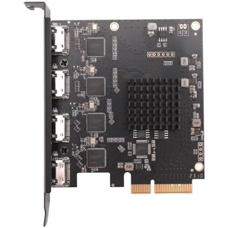 FURREN 4-Kanal-Kompatible PCI-E-Videoaufnahmekarte 1080P 60fps OBS Wirecast Live Broadcast Streaming Adapter Ersatzteile Zubehör