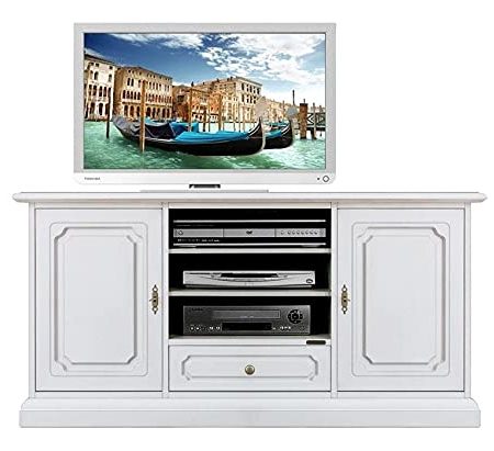 Arteferretto Made in Italy Schrank TV weiß Sockelleiste