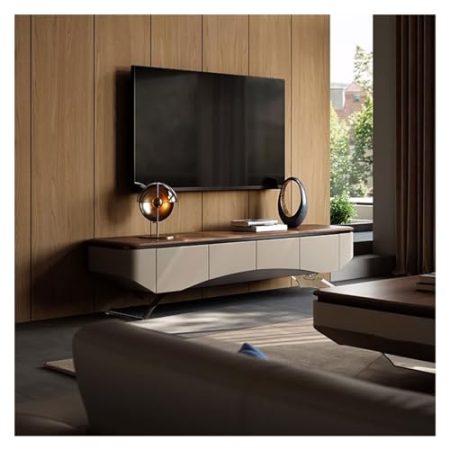 GLigeT TV Lowboard Hängend Moderner TV-Ständer mit Beinen, Holz-Entertainment-Center-Medienkonsole, Haushalts-TV-Regal, Medienkonsolenschrank zur Aufbewahrung TV Schrank Hängend