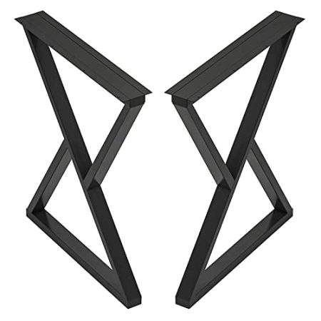 ASHILD Tischbeine aus Metall, 70 cm, 100 cm, robuste industrielle Möbelbeine, Tischbeine, Stehtischbeine, Schreibtischbeine, 2 Stück DIY-Möbelfüße, mit Verstellbarer Basis, schwarz-50 x 100 cm/19,7
