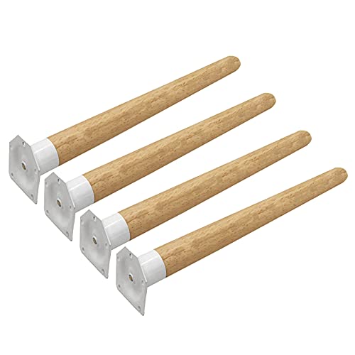 4er-Set Küchenmöbelfüße aus Massivholz, Massive konische Sofafüße aus Holz, Ersatzmöbelbeine, schräge Sofabeine, DIY-Tischbeine, TV-Schrankbeine, mit Zubehör, Holzfarbe (80 cm)