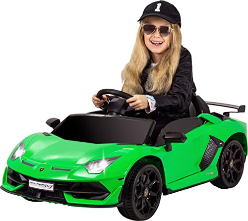 Actionbikes Motors Kinder Elektroauto Lamborghini Aventador SX2018 | 2.4 Ghz Fernbedienung - 12 Volt 7AH Batterie - 2 x 35 Watt Motor - Elektro Auto für Kinder ab 3 Jahre (Hellgrün)