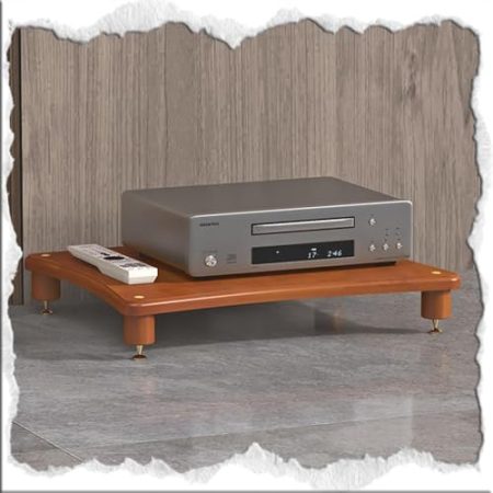 ILOOXI HiFi Rack Aus Holz, Plattenspieler Tisch, Audio-Video-Medienständer, 1 2 3 4 Ablagen Druckertisch, Audio-Regal Audio-Rack HiFi-Rack-AV-Regal Für Verstärker/Player/TV-Zubehör ﻿ ﻿(Teak,1-Tier-hig