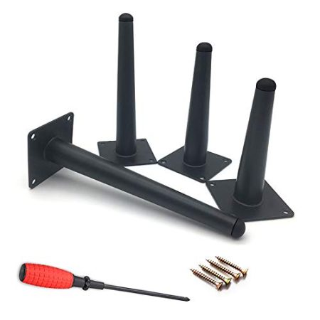 TONZN Sofabeine aus Metall – Möbelbeine aus Eisen – DIY-Zubehör, TV-Schränke – Schränke – Esstisch – Schrankhalterung, Schwarz/Gold / 12/15/18/20–30 cm (schwarzgerade 20 cm (8 Zoll))