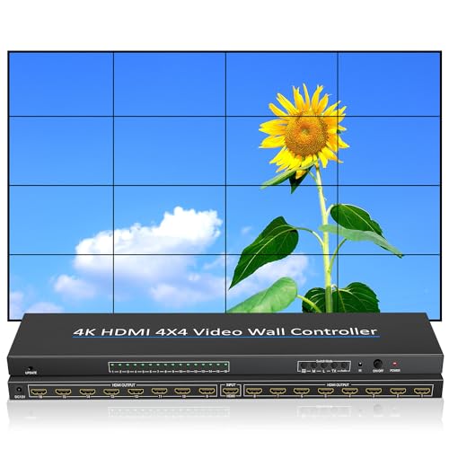 4K HDMI Video Wall Controller 4x4 16 Ways TV Processor Large Screen Video Splicer Box 2x2 2x3 3x3 5X2 6X2 5X3 2X7 2x6 3x4 4X3 Multi Video Screen Processor Splicer