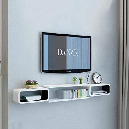 Wandregal, schwebendes Regal, wandmontiertes TV-Regal, Schlafzimmer, Wohnzimmer, Foto, Spielzeug, Trophäe, Set-Top-Box, Router, Kabelbox, Multimedia-Zubehör, Aufbewahrungsregal, TV-Board, TV-Konsole