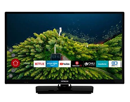 HITACHI H24E2000 24 Zoll Fernseher (HD Ready, Smart TV, Prime Video, Works with Alexa, Triple-Tuner, PVR)