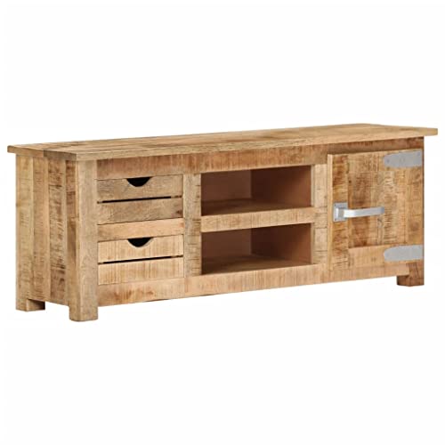 VACARX TV-Schrank 110 x 30 x 40 cm, raues Mangoholz, Artikelmaterial: raues Mangoholz mit natürlicher Oberfläche, MDF