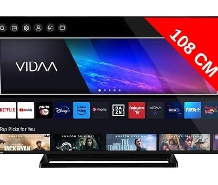 TOSHIBA 43QV3363DG - QLED TV 43 Zoll (108 cm) - 4K UHD 3840x2160 - HDR - Smart TV - 3xHDMI - WiFi