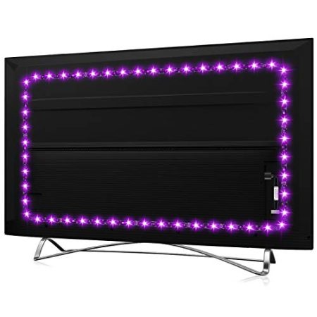 HAMLITE LED TV Hintergrundbeleuchtung für fernseher 32-60 Zoll, 2.5M LED Streifenleuchten USB W-förmiges Kurvendesign, 18 Farben Ändern der TV-Hintergrundbeleuchtung Bias Lighting…