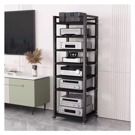 audio rack hifi regal 7 8 6 5 Etagen Stereo-Komponenten-Rack/Schrank, Hochwertiger Audio-Video-Medienständer Mit Verstellbarem Regal, Rollendes Regal Für Stereokomponenten Für Wohnzimmer/Haus/Büro ( C