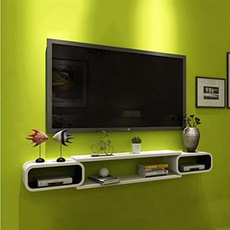 Wandregal, schwebendes Regal, wandmontiertes TV-Regal, Schlafzimmer, Wohnzimmer, Foto, Spielzeug, Trophäe, Set-Top-Box, Router, Kabelbox, Multimedia-Zubehör, Aufbewahrungsregal, TV-Board, TV-Konsole