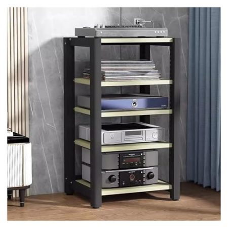 audio rack hifi regal 5-stufiges Eck-Stereo-Aufbewahrungsregal Mit Plattenspieler-Regal For Plattenspieler, Spielekonsole, Audio-/Video-Medien-TV-Ständer, Schrank For Wohnzimmer, Gaming, Aufnahmezimme