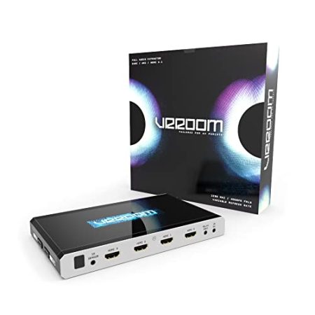 HDFury VRROOM 8K Sound-Extraktor, 40 GB/s, VRR Passthru, FRL5 Upscale, TMDS/FRL0 Downscale auf bis zu 120 Hz, volle Ton-Format-Kompatibilität, schwarz