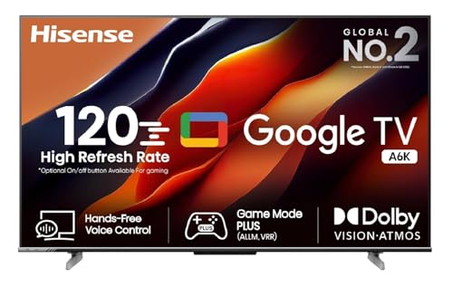 Hisense 50A6K UHD 4K VIDAA Smart TV, 50 Zoll Fernseher, Dolby Vision, Spielmodus Plus, DTS Virtual X, Sprachsteuerung TV (New 2023)