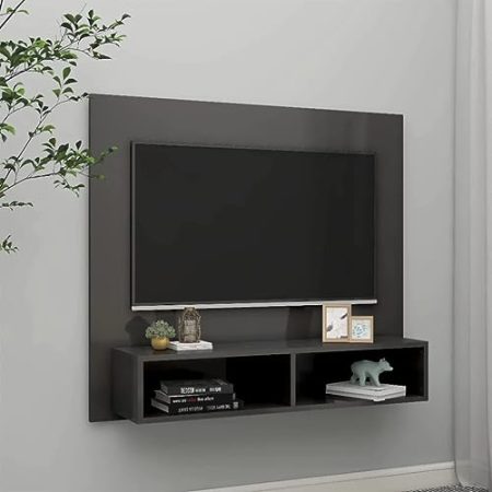 GaRcan Wand-TV-Schrank Hochglanzgrau 102 x 23,5 x 90 cm Holzwerkstoff